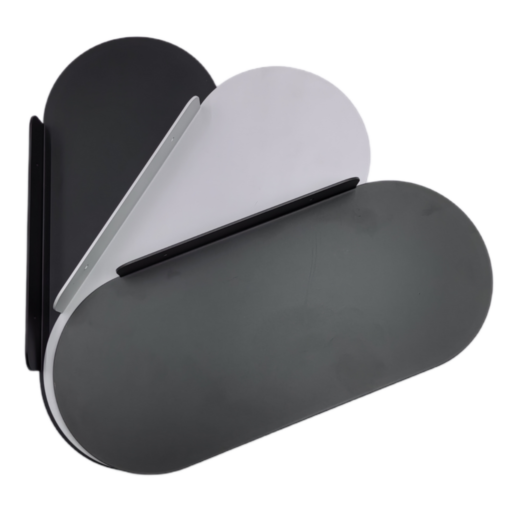 Black Modern Steel Industrial Linear Floating Shelf Rounded Rectangle Design 13.7 Inch Bathroom Wall Decoration Bathroom Shelves