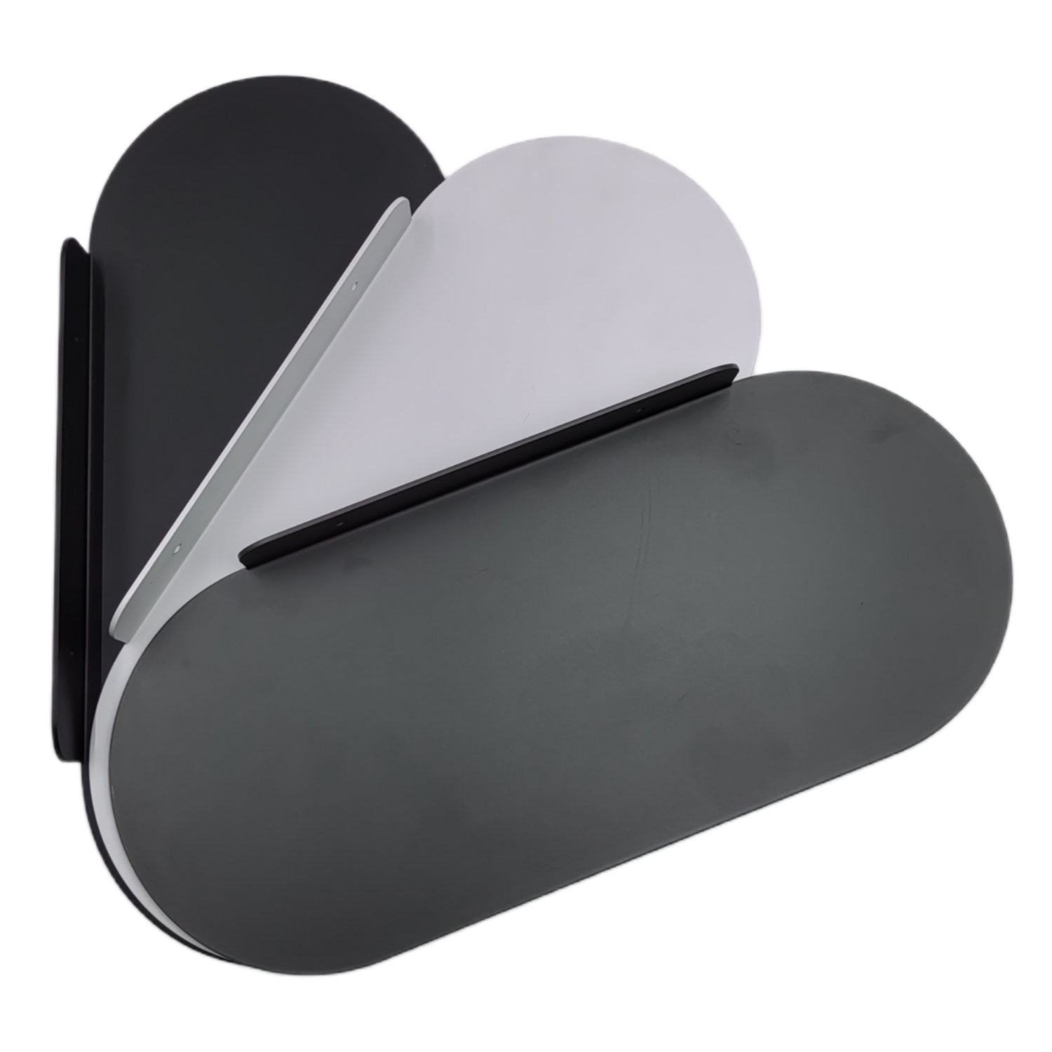 Black Modern Steel Industrial Linear Floating Shelf Rounded Rectangle Design 13.7 Inch Bathroom Wall Decoration Bathroom Shelves