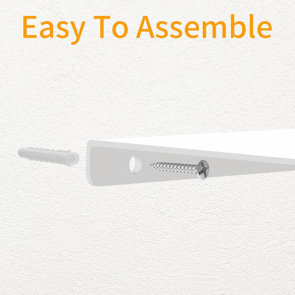 Black Modern Steel Industrial Linear Floating Shelf Rounded Rectangle Design 13.7 Inch Bathroom Wall Decoration Bathroom Shelves