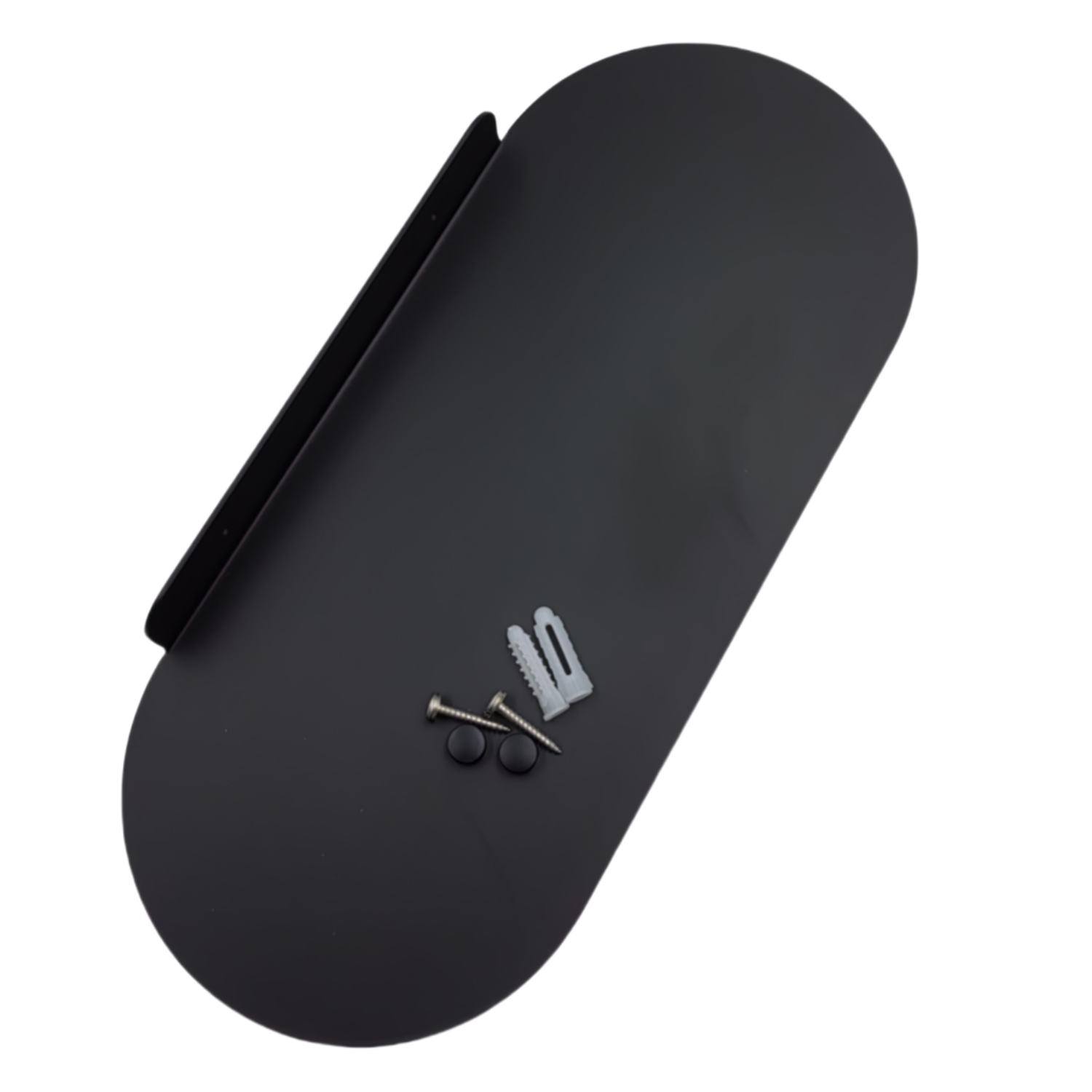 Black Modern Steel Industrial Linear Floating Shelf Rounded Rectangle Design 13.7 Inch Bathroom Wall Decoration Bathroom Shelves