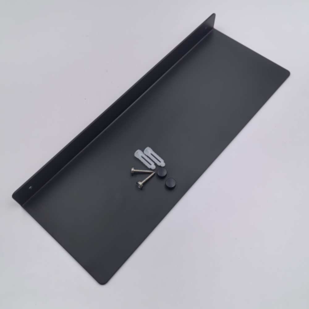 Black Heavy-Duty Coated Steel Wall-Mounted Industrial Design Bathroom Kitchen Display Decorative Easter Linear Floating Shelf