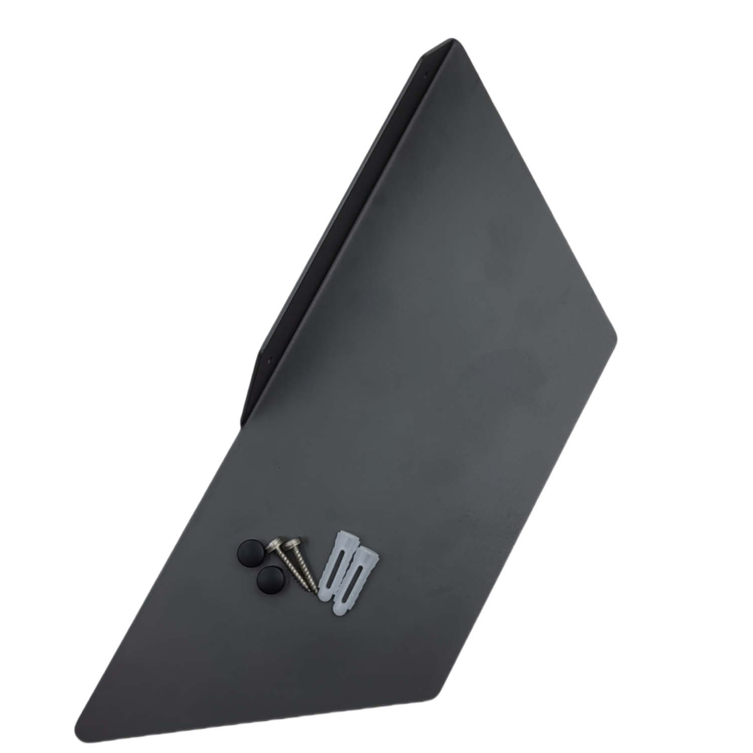 Black Modern Steel Coated Linear Floating Trapezoid Industrial Design Wall Mounted Shelf for Dining Kitchen Bathroom Easter