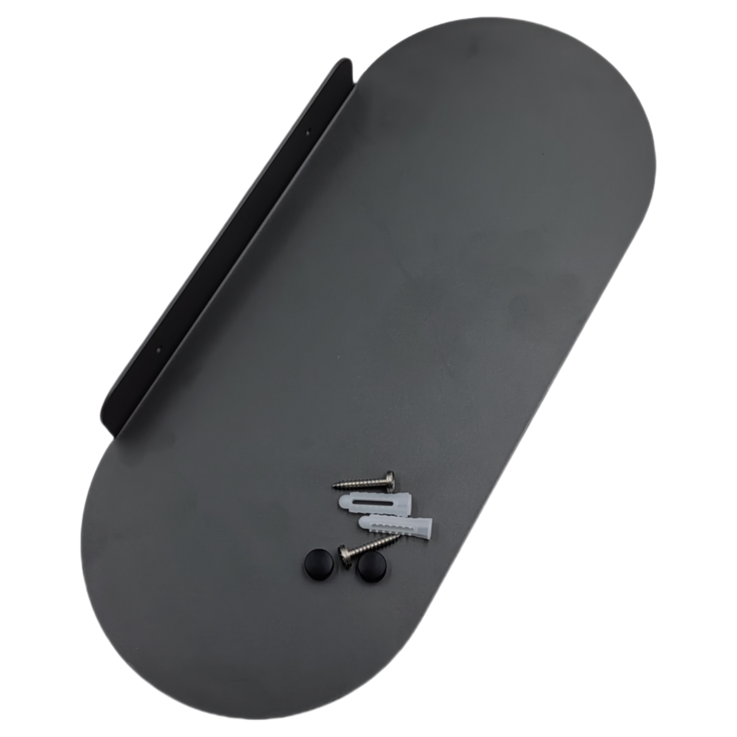 Black Modern Steel Industrial Linear Floating Shelf Rounded Rectangle Design 13.7 Inch Bathroom Wall Decoration Bathroom Shelves