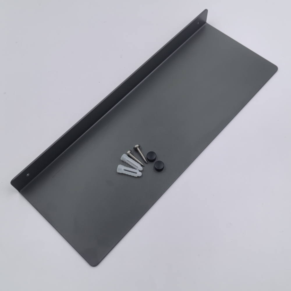 Black Heavy-Duty Coated Steel Wall-Mounted Industrial Design Bathroom Kitchen Display Decorative Easter Linear Floating Shelf