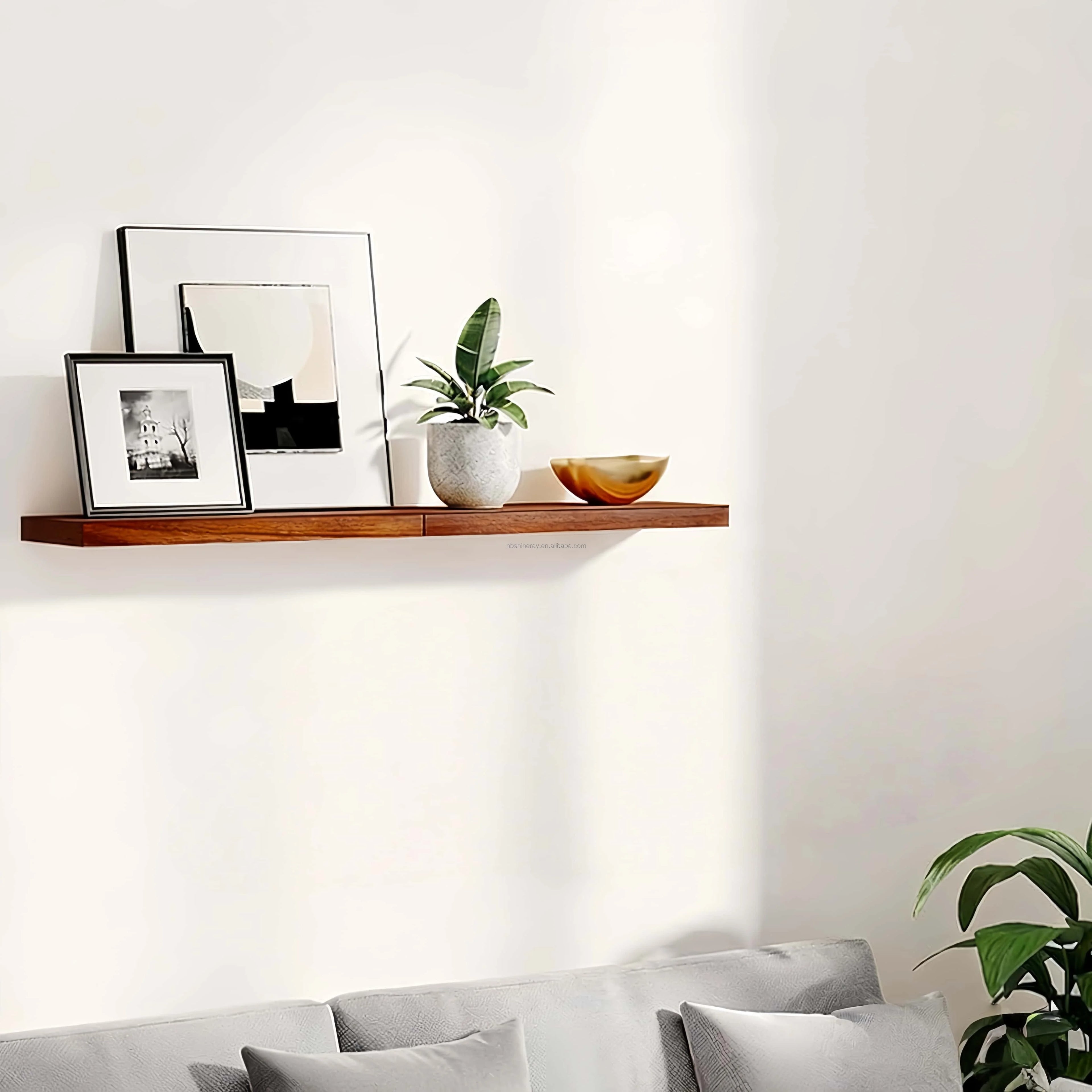 2 Tier 19 in Wood Wall Mounted FloatingShelves with Display Functions Wall Decoration Shelves for Birthday Storage