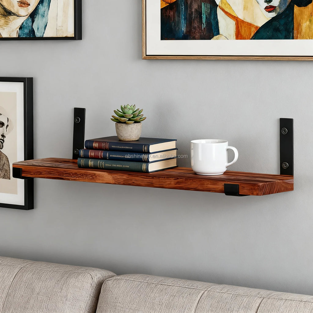 Wall Decor Storage Rack Bookshelf Wood Floating Shelves Wall Mounted Shelves for Bedroom Living Room