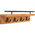 Wall Hooks Decorative Industrial Wooden Wall Shelf with Hooks and Coat Rack for Bathroom Wall Mounted Coat Rack for Home Decor
