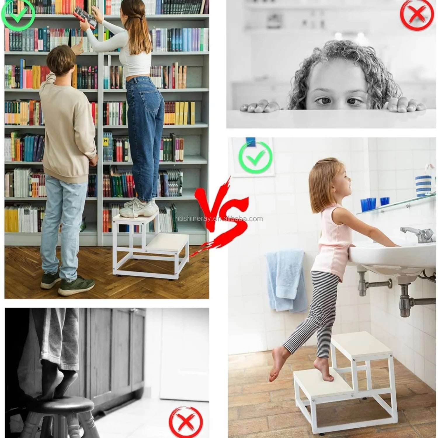 2-Step Steel Wood Modern Heavy-Duty Plant Pot Storage Rack Prefab Stairs Kitchen Decor Outdoor Multi-function Shelves Flower