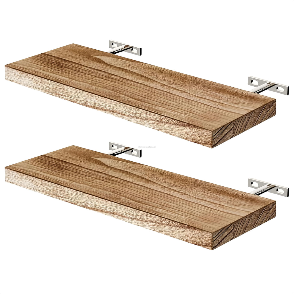 2 Tier 19 in Wood Wall Mounted FloatingShelves with Display Functions Wall Decoration Shelves for Birthday Storage