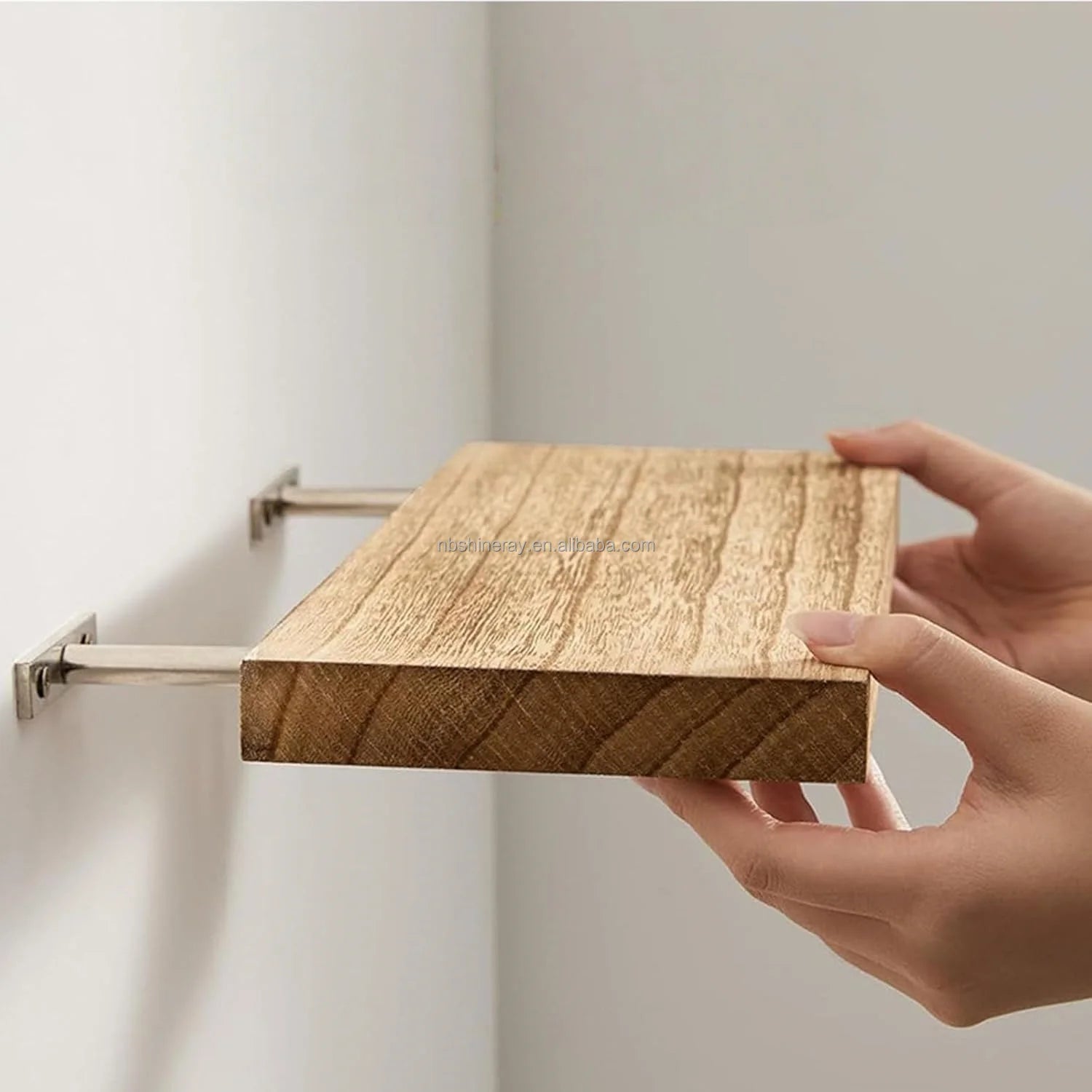 2 Tier 19 in Wood Wall Mounted FloatingShelves with Display Functions Wall Decoration Shelves for Birthday Storage