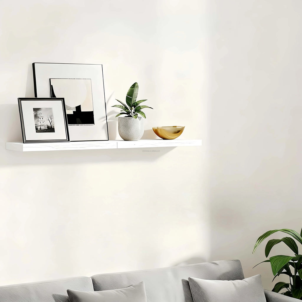 2 Tier 19 in Wood Wall Mounted FloatingShelves with Display Functions Wall Decoration Shelves for Birthday Storage