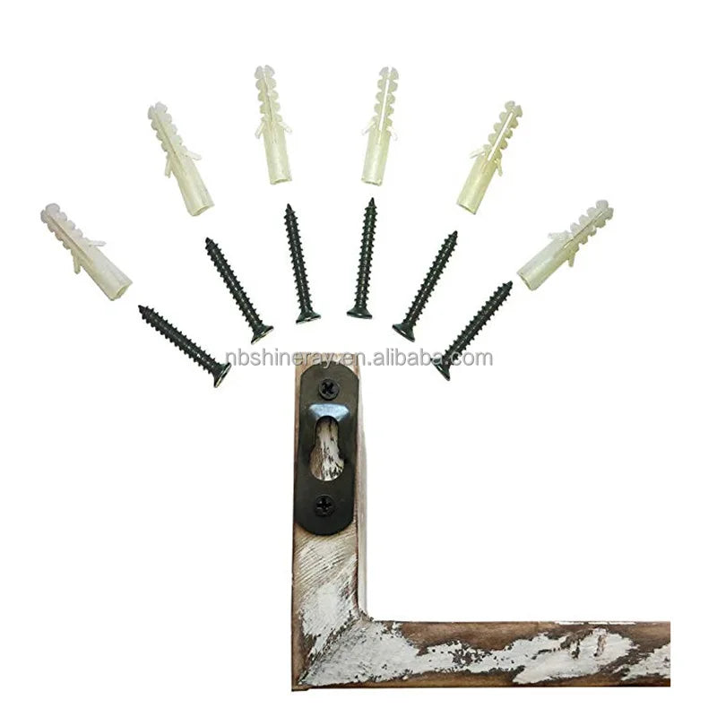 3 Tier Industrial Rustic Finish Wood Floating Rectangle Wall Shelves Easy Assembly U Shape Shelves for Bedrooms Bathrooms Easter