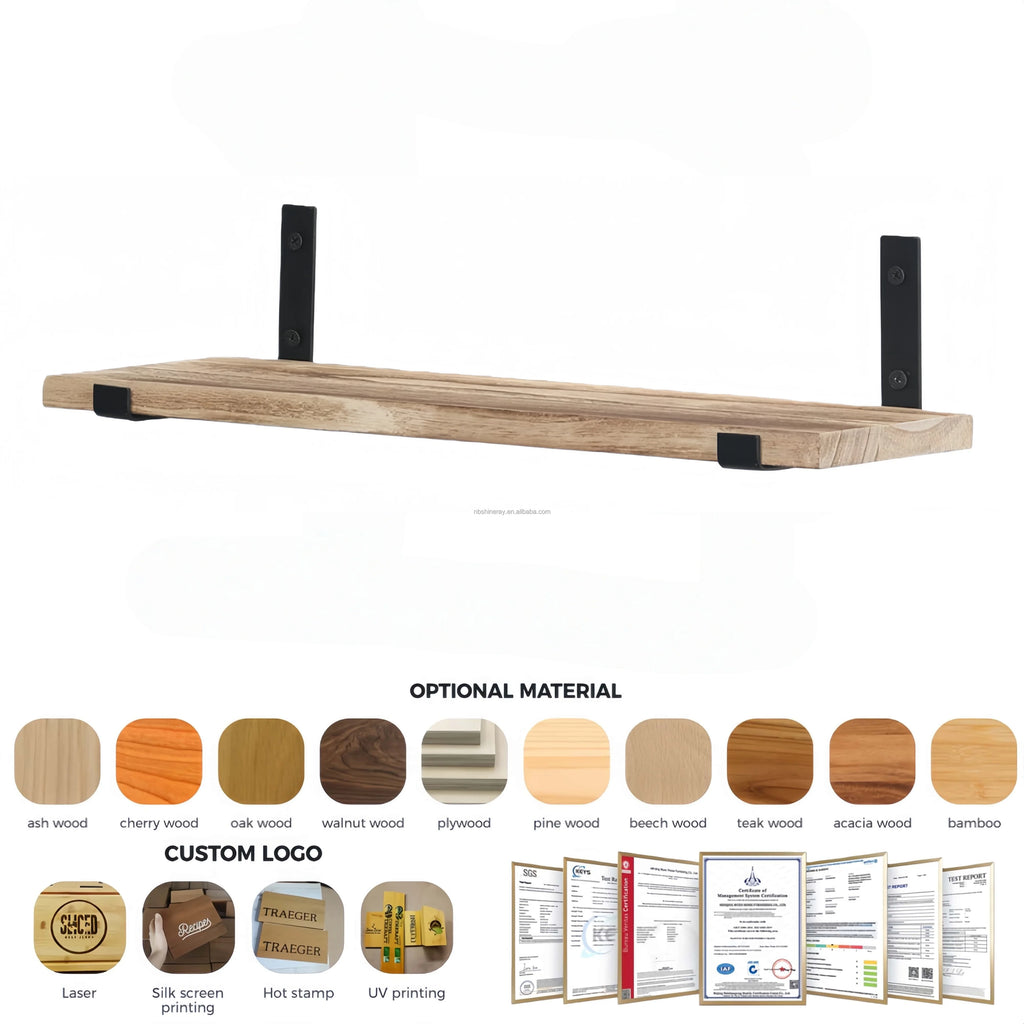 Wall Decor Storage Rack Bookshelf Wood Floating Shelves Wall Mounted Shelves for Bedroom Living Room