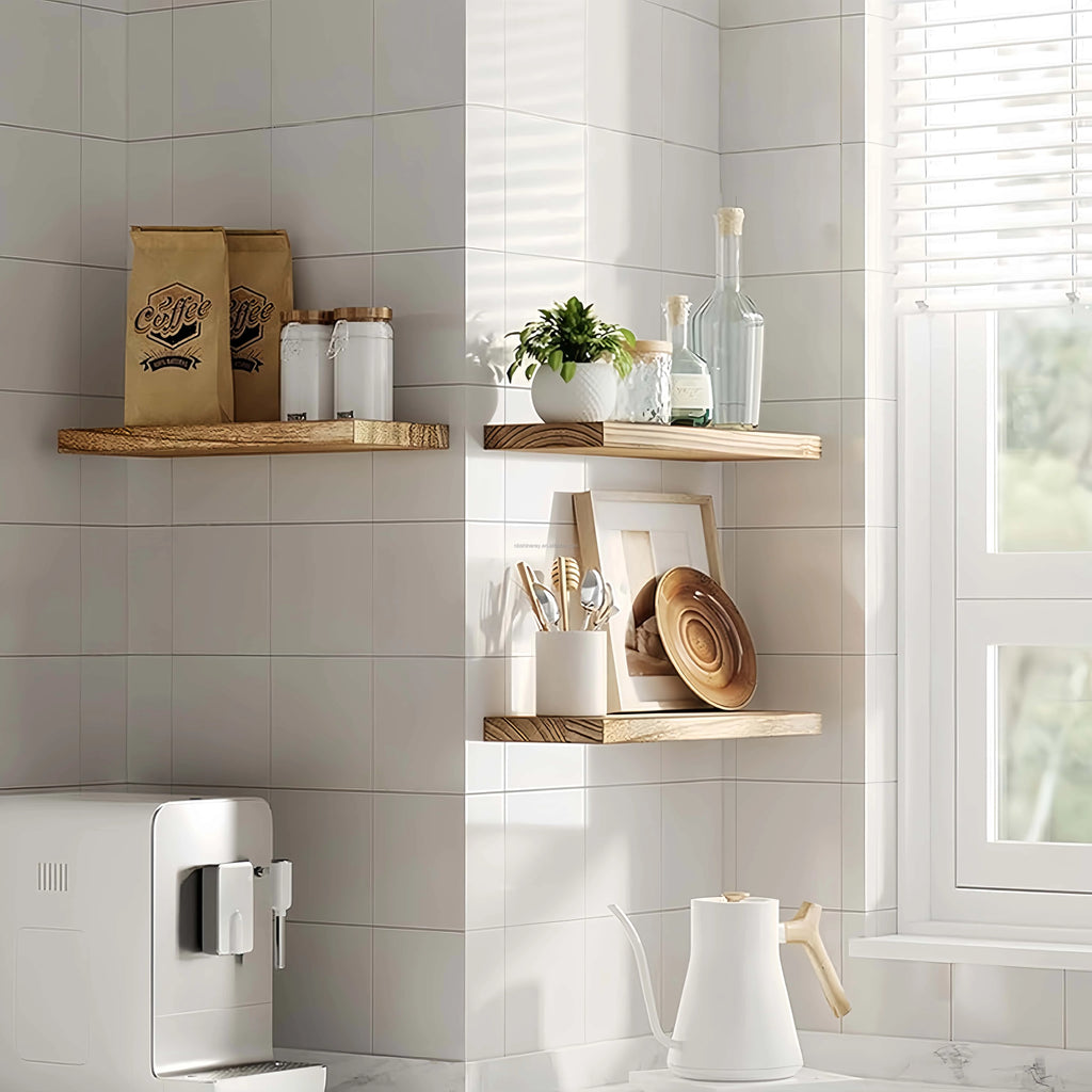 3 Tier Brown White Black Wood Art Deco Wall Shelves Invisible Brackets Jewelry Decor Shelf Home Decor Floating Shelves Bedroom