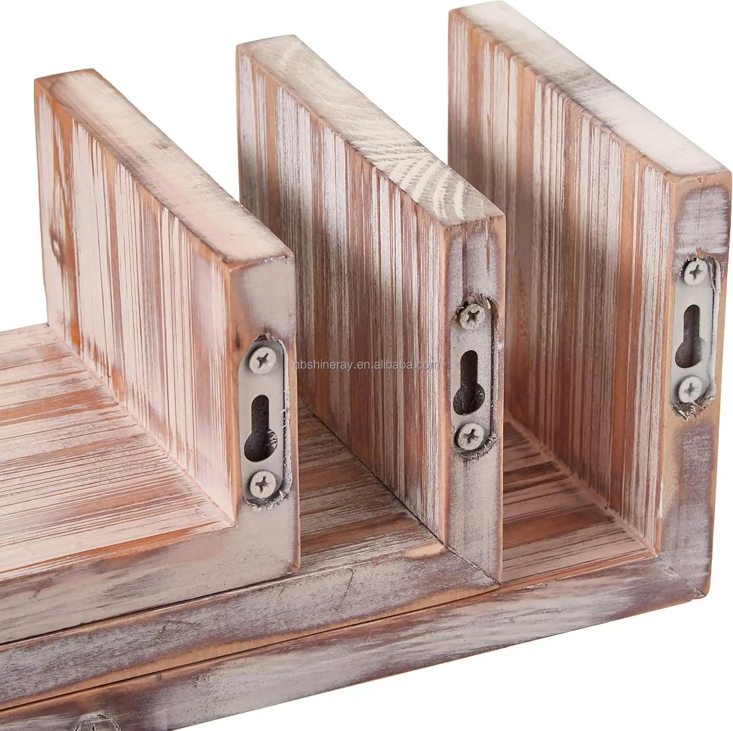 3 Tier Industrial Rustic Finish Wood Floating Rectangle Wall Shelves Easy Assembly U Shape Shelves for Bedrooms Bathrooms Easter